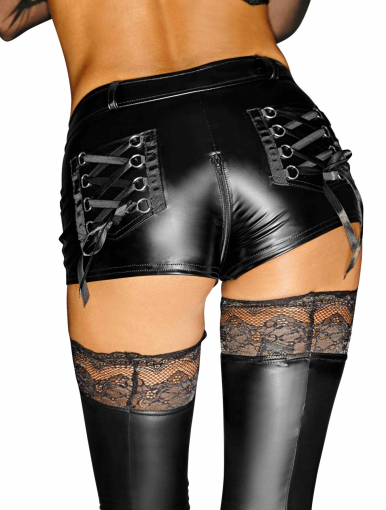 Шортики з мокрим ефектом Noir Handmade F138 Powerwetlook shorts, XL - фото №2