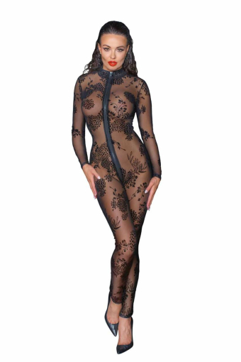 (SALE) Бодістокінг Noir Handmade F237 Long tulle overall - XL - фото №4