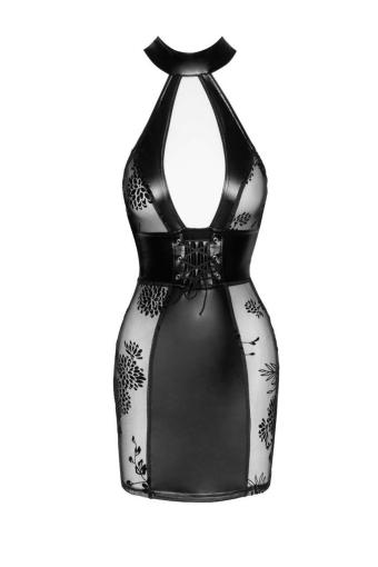 Сукня Noir Handmade F238 Short tulle dress with powerwetlook inserts - 3XL - фото №4