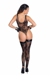 Боді Noir Handmade F242 Tulle body with patterned flock embroidery - L Боді Noir Handmade F242 Tulle body with patterned flock embroidery - L - фото №2