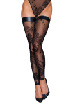 Панчохи Noir Handmade F243 Tulle stockings with patterned flock embroidery - L Панчохи Noir Handmade F243 Tulle stockings with patterned flock embroidery - L - фото №1