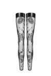 Панчохи Noir Handmade F243 Tulle stockings with patterned flock embroidery - XL Панчохи Noir Handmade F243 Tulle stockings with patterned flock embroidery - XL - фото №4