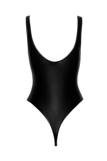 Боді з мокрим ефектом Noir Handmade F244 Powerwetlook body with high cut bottom hem, M - - фото №5