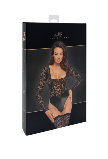 (SALE) Боді Noir Handmade F296 Psyche bodysuit of lace and wetlook - S - - фото №8