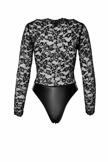 (SALE) Боді Noir Handmade F296 Psyche bodysuit of lace and wetlook - S - - фото №7