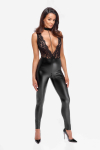 Комбінезон Noir Handmade F298 Libido Deep-V catsuit with collar and pearl chain - 3XL Комбінезон Noir Handmade F298 Libido Deep-V catsuit with collar and pearl chain - 3XL - фото №1