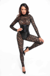 Комбінезон Noir Handmade F299 Enigma lace catsuit with underbust bodice - 3XL Комбінезон Noir Handmade F299 Enigma lace catsuit with underbust bodice - 3XL - фото №1