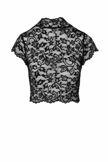(SALE) Топ Noir Handmade F303 Essence lace top with high collar - S - - фото №4