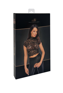 Топ Noir Handmade F303 Essence lace top with high collar - L - - фото №6