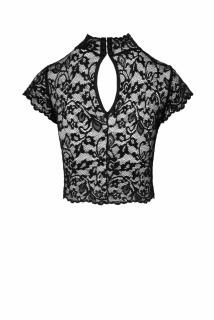 Топ Noir Handmade F303 Essence lace top with high collar - L - - фото №5