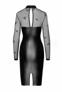 Сукня Noir Handmade F310 Sublime, S, black, міді, мокрий ефект, верх — сітка, довгий рукав - - фото №5