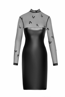 Сукня Noir Handmade F310 Sublime, S, black, міді, мокрий ефект, верх — сітка, довгий рукав - - фото №4