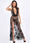 Сукня Noir Handmade F312 Divinity long flocked mesh dress with open back - L Сукня Noir Handmade F312 Divinity long flocked mesh dress with open back - L - фото №3