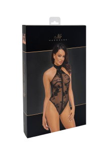 (SALE) Боді Noir Handmade F314 Ego flocked mesh halter bodysuit - S - - фото №6