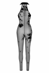 Бодістокінг Noir Handmade F315 Ego flocked mesh halter catsuit - L Бодістокінг Noir Handmade F315 Ego flocked mesh halter catsuit - L - фото №6