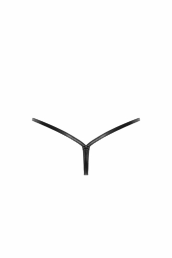 Трусики Noir Handmade P012 Wild crocodile wetlook thong with double opening - S №6