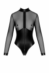 Боді Noir Handmade F321 Edge wetlook and mesh body with rings - XL Боді Noir Handmade F321 Edge wetlook and mesh body with rings - XL - фото №7