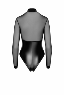 Боді Noir Handmade F321 Edge wetlook and mesh body with rings - 3XL - - фото №8