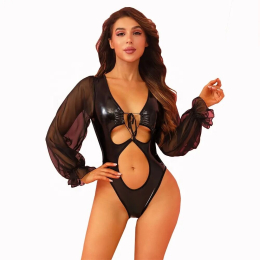 Боді JSY «Інтригувальна Жюстін» з мокрим ефектом One Size - фото