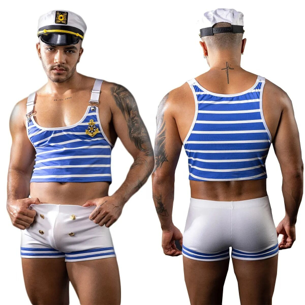 Еротичний костюм моряка JSY «Милашка Нік» One Size, топ, шорти, кепка - фото