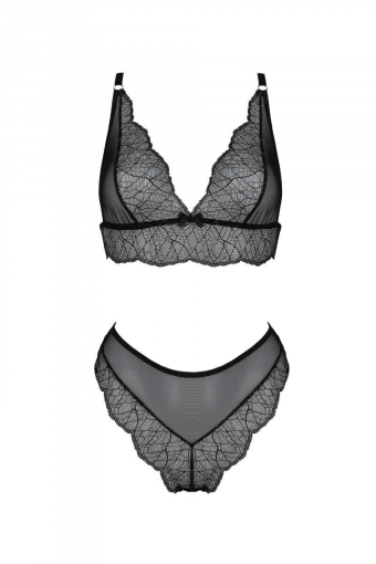 Комплект Passion AMBERLY SET black, L/XL, бралет і трусики бразиліана - фото №3