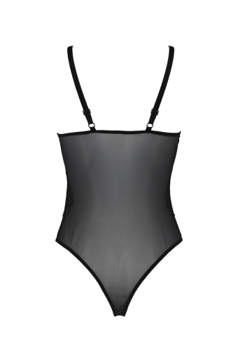 Боді Passion KERRIA BODY black, S/M, з високими вирізами та верхом балконет №4