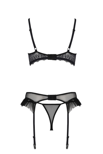 Комплект Passion KERRIA SET WITH OPEN BRA black L/XL - ECO Passion - фото №4