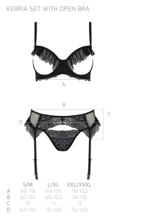 Комплект Passion KERRIA SET WITH OPEN BRA black XXL/XXXL - ECO Passion - - фото №5