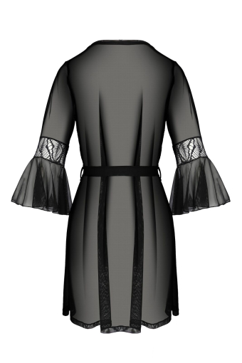 Пеньюар Passion LEAFA PEIGNOIR black S/M - ECO Passion - фото №4