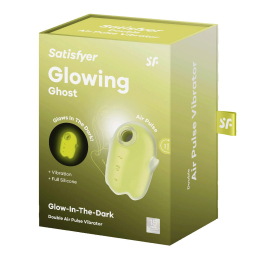 Вакуумний кліторальний стимулятор з вібрацією Satisfyer Glowing Ghost Yellow, світиться в темряві - - фото №7
