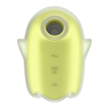 Вакуумний кліторальний стимулятор з вібрацією Satisfyer Glowing Ghost Yellow, світиться в темряві - фото №2