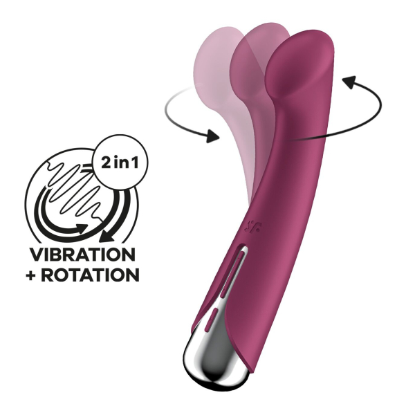 Вібратор з ротацією Satisfyer Spinning G-Spot 1 Red, плоский майданчик для стимуляції точки G - фото