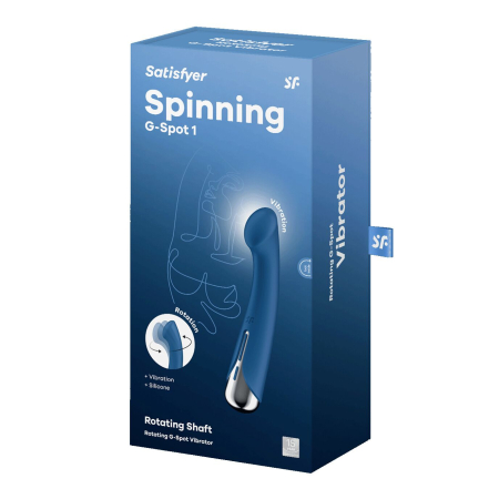 Вібратор з ротацією Satisfyer Spinning G-Spot 1 Blue, плоский майданчик для стимуляції точки G №8