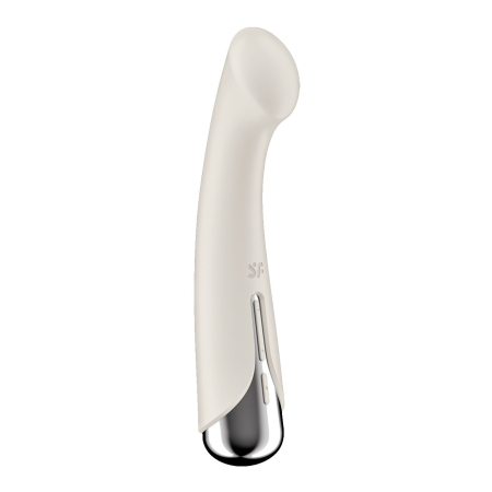 Вібратор з ротацією Satisfyer Spinning G-Spot 1 Beige, плоский майданчик для стимуляції точки G №5