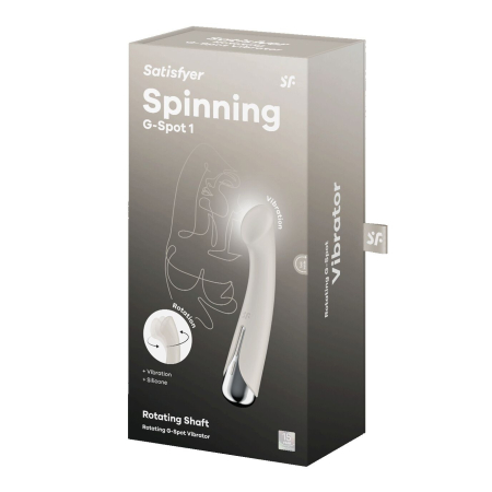 Вібратор з ротацією Satisfyer Spinning G-Spot 1 Beige, плоский майданчик для стимуляції точки G №8