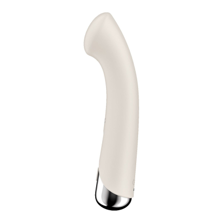 Вібратор з ротацією Satisfyer Spinning G-Spot 1 Beige, плоский майданчик для стимуляції точки G №3