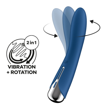Вібратор точки G з обертанням Satisfyer Spinning Vibe 1 Blue, 2 мотори - фото
