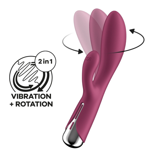 Вібратор-кролик з ротацією Satisfyer Spinning Rabbit 1 Red, 3 мотори 