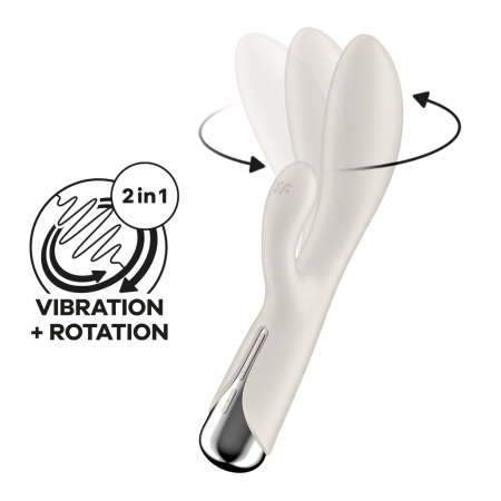 Вібратор-кролик з ротацією Satisfyer Spinning Rabbit 1 Beige, 3 мотори 