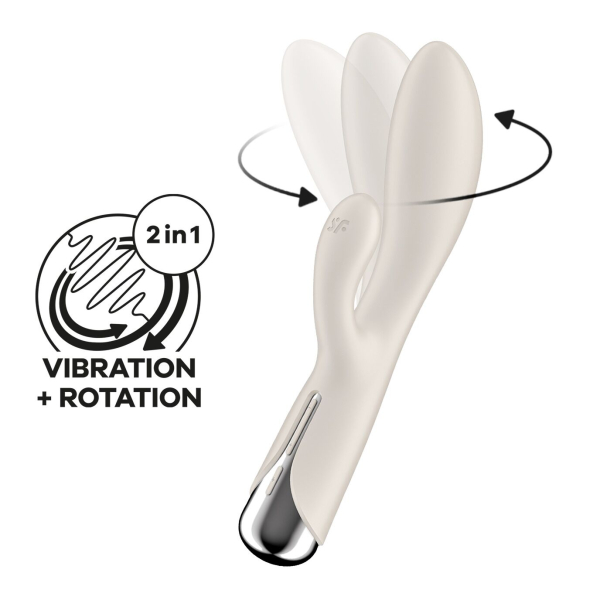 Вібратор-кролик з ротацією Satisfyer Spinning Rabbit 1 Beige, 3 мотори 