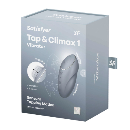 Вібростимулятор-пульсатор Satisfyer Tap & Climax 1 Bluegrey, ефект постукування пальцем, 2 мотори - фото №8