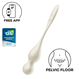 Вагінальні смарт-кульки з вібрацією Satisfyer Love Birds 1 Connect App White, 78 г - фото