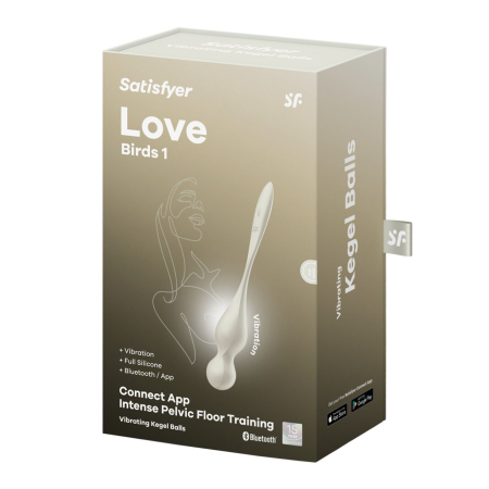 Вагінальні смарт-кульки з вібрацією Satisfyer Love Birds 1 Connect App White, 78 г №7