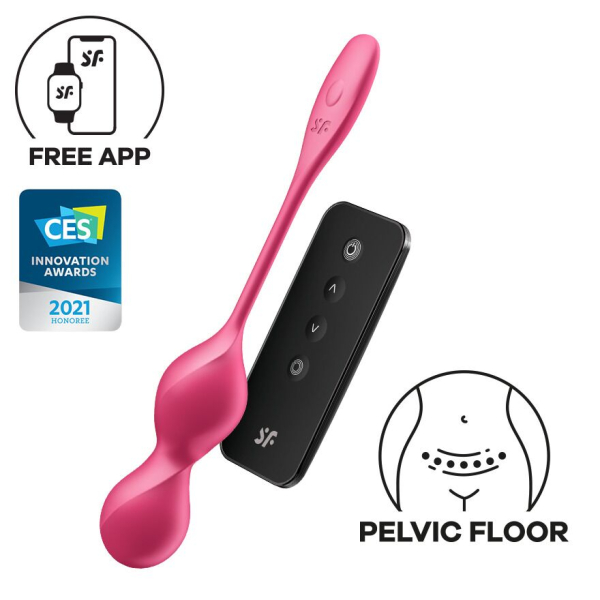 Вагінальні смарт-кульки з вібрацією Satisfyer Love Birds 2 Connect App Red, 86 г, пульт ДК - фото