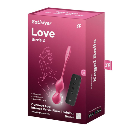 Вагінальні смарт-кульки з вібрацією Satisfyer Love Birds 2 Connect App Red, 86 г, пульт ДК №5