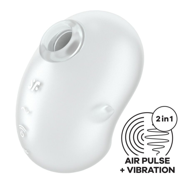 Вакуумний кліторальний стимулятор з вібрацією Satisfyer Cutie Ghost White - фото