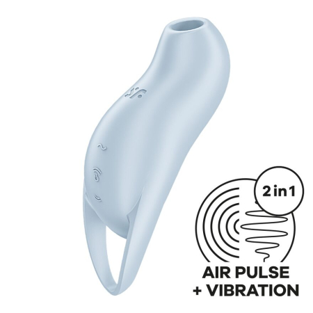 Вакуумний кліторальний стимулятор з вібрацією Satisfyer Pocket Pro 1 Blue - фото