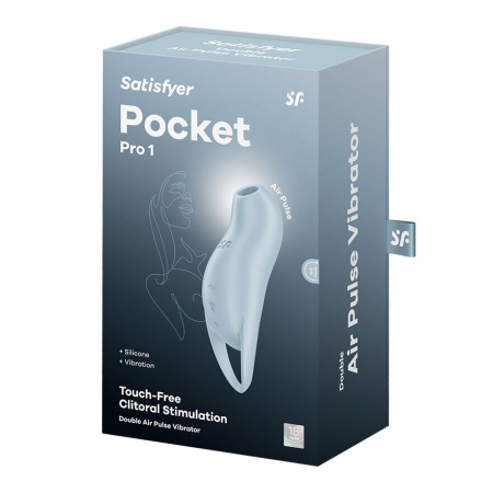 Вакуумний кліторальний стимулятор з вібрацією Satisfyer Pocket Pro 1 Blue - фото №5