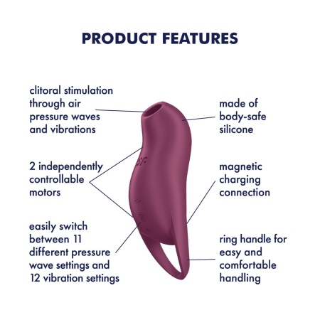 Вакуумний кліторальний стимулятор з вібрацією Satisfyer Pocket Pro 1 Purple №3