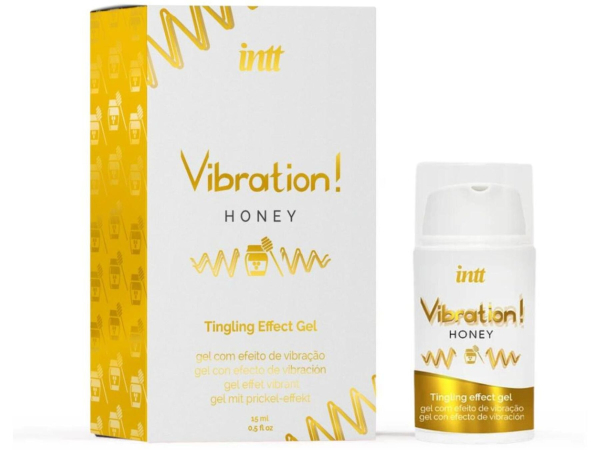 Рідкий вібратор Intt Vibration Honey (15 мл), густий гель, дуже смачний, діє до 30 хвилин 